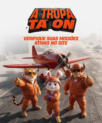 Equipe de personagens em frente a um avião vermelho
